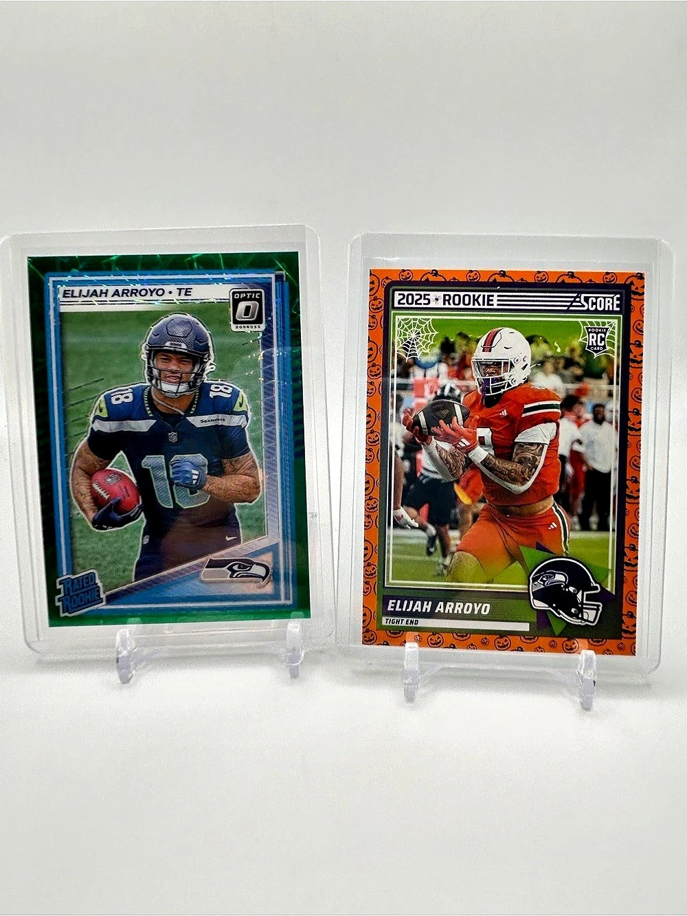 Elijah Arroyo 2025 Panini Rookie Rated Green Parallel and 2025 🎃Score Football
